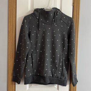 Amazon Charcoal Gray Women's Hoodie with Dog Paw Prints Size Small